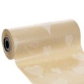 Floristik24 Manchetpapier 25 cm 100 m natuurlijke hartjes – Vochtbestendig bloemistenpapier