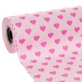 Floristik24 Manchetpapier met hartmotief, roze, 25 cm, 100 m