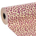 Floristik24 Manchetpapier, luipaardprint, paars, 25 cm, 100 m