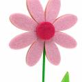 Floristik24 Vilt bloem roze 27cm 4st