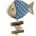 Floristik24 Maritieme decoratieve pluggen, vissen en schelpen op de stok, mariene decoraties, houten vis 6st