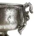 Floristik24 Antieke metalen beker in zilver Ø18cm H30cm