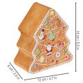Kerstblik, koekblik, kerstboom en huisje, peperkoeklook, 14 cm, 2 stuks | Floristik24.nl