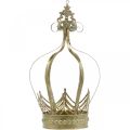 Floristik24 Decoratieve kroon om op te hangen, plantenbak, metalen decoratie, Advent Golden, antieke look Ø19.5cm H35cm