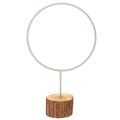 Floristik24 Decoratieve metalen ring op een houten standaard voor tafeldecoratie, 43 cm