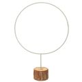 Floristik24 Decoratieve ronde ring op houten voet, metaal, voor gedroogde bloemen, 52 cm
