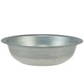Metalen schaal used look schaal zilver metaal Ø31,5cm H8cm | Floristik24.nl