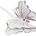 Floristik24 Metalen vlinder om op te hangen wit 7cm 6st