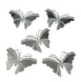 Floristik24 Metalen vlinders zilver 6.5cm 25st