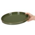 Decoratief dienblad in groen met gouden rand, modern, 30 cm | Floristik24.nl