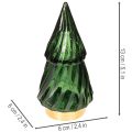 Glazen kerstboom met ledverlichting, tafeldecoratie, kerst, 13 cm, 2 stuks | Floristik24.nl