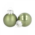 Floristik24 Mini kerstballen glas groen glans/mat Ø2.5cm 24st