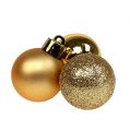 Floristik24 Mini kerstballen goud Ø3cm 14st