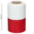 Moiré kranslint, rouwlint wit-rood, decoratief lint 150mm, gedenklint rouwbloem, acetaat taft 25m | Floristik24.nl