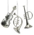 Floristik24 Muziekinstrumenten sorteren. 12cm - 14,5cm zilver 3st