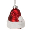 Floristik24 Kerstbal met kerstmuts van glas, 8 cm, 6 stuks