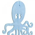 Floristik24 Octopus om op te hangen blauwe, witte houten octopus Maritieme zomerdecoratie 8st