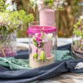 Floristik24 PURE stompkaars 90/60 roze sierkaars duurzame kaarsendecoratie van natuurlijke was