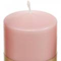Floristik24 PURE stompkaars 90/60 roze sierkaars duurzame kaarsendecoratie van natuurlijke was
