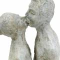 Floristik24 Decoratief figuur kussend paar in steen gegoten grijs 10 × 8cm H28cm