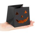 Bloempot in de vorm van een pompoengezicht van een papieren zak, Halloweenversiering, 10 cm, 6 stuks | Floristik24.nl
