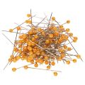 Floristik24 Oranje spelden met parelkop voor bloemistenbenodigdheden, Ø4mm, 40mm, 150 stuks