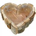 Floristik24 Plantenbak, hartvormige houten schaal, berkenhouten plantenbak, hartvormige schaal 27 × 28cm