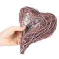 Decoratief hart gemaakt van takjes met plantfolie, 20 cm, 2 stuks | Floristik24.nl
