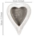 Decoratieve hartvormige schaal, grijs; kleine hartvormige plantenpot, 19 cm | Floristik24.nl