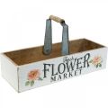Floristik24 Plantenbak, bloemdecoratie, houten kist voor opplant, bloembak nostalgische look 41.5×16cm