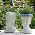 Floristik24 Plantkop buste vrouw witte keramische vaas bloempot H22.5cm