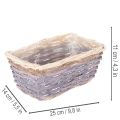 Rechthoekige plantenmand met folie, decoratieve mand, plantenbak, 25 cm, 4 stuks | Floristik24.nl