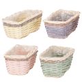 Rechthoekige plantenmand met folie, decoratieve mand, plantenbak, 25 cm, 4 stuks | Floristik24.nl