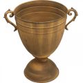 Plantenpot roestlook kopvaas metaal Ø22,5cm H32,5cm | Floristik24.nl
