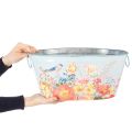 Plantenschalen, lente, plantenbakken voor bloemen/vogels, ovale metalen bak L39/31/24,5cm, set van 3 | Floristik24.nl