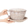 Mandje met schoteltje als decoratie, grote tafeldecoratie 34 cm | Floristik24.nl