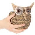 Handgeweven uilenmandje als decoratie voor de vensterbank, 18 cm | Floristik24.nl