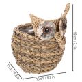 Handgeweven uilenmandje als decoratie voor de vensterbank, 18 cm | Floristik24.nl
