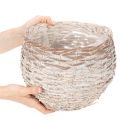 Ronde gevlochten mand, grote decoratieve plantenmand, 23 cm | Floristik24.nl