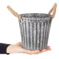 Metalen plantenpot, decoratieve pot met handvatten, bloempot, sierpot Ø16,5 cm | Floristik24.nl