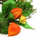 Kunstmatige Physalis-krans, oranje en groen, Ø28 cm, herfstdecoratie | Floristik24.nl