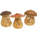 Floristik24 Keramische decoratieve paddenstoel met gezicht bruin figuur H12cm 3st