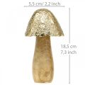Floristik24 Decoratief paddestoel metaal hout goudkleurig, natuur tafeldecoratie herfst 18.5cm