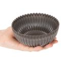 Geribbelde kom, antraciet, decoratieve kom, rond, 15 cm, 2 stuks | Floristik24.nl