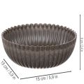 Geribbelde kom, antraciet, decoratieve kom, rond, 15 cm, 2 stuks | Floristik24.nl