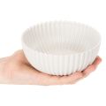 Ronde, geribbelde schaal in wit voor veelzijdige decoratie, 15 cm, 2 stuks | Floristik24.nl