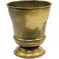 Floristik24 Vintage plantenbak metalen bekervaas messing Ø17cm H19cm