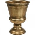 Floristik24 Goblet vaas goud look goblet antiek decoratie metaal Ø14cm H18.5cm