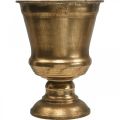 Floristik24 Goblet vaas goud look goblet antiek decoratie metaal Ø14cm H18.5cm