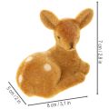 Decoratief liggend hertenbeeldje voor tafeldecoratie, 8 cm, 6 stuks | Floristik24.nl